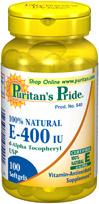 อาหารเสริมบำรุงสุขภาพ  Puritan NATURAL E-400 IU MIXED TOCOPHEROLS